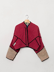 The Kaira Cropped Suzani Cut Out Kantha Jacket