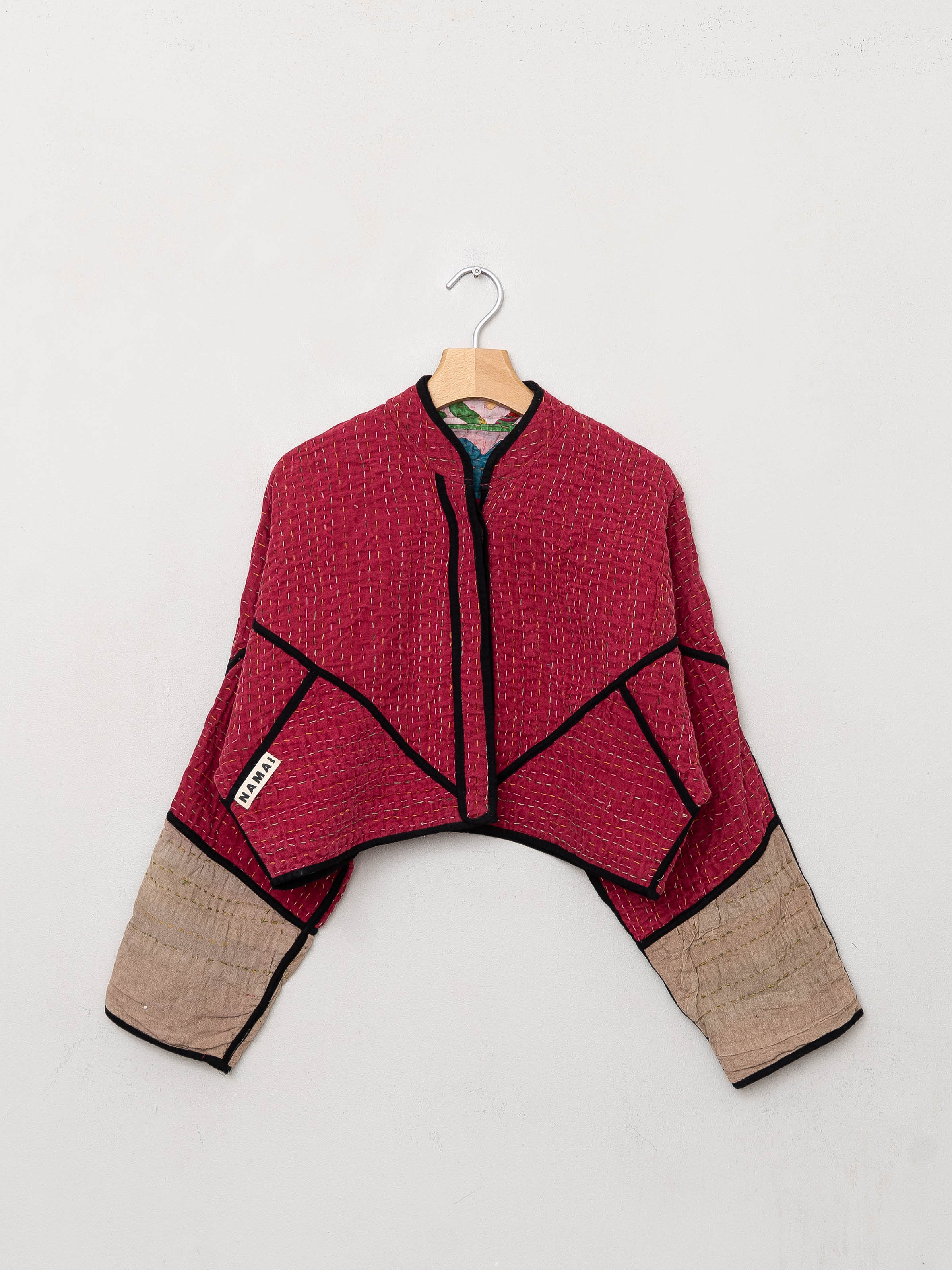 The Kaira Cropped Suzani Cut Out Kantha Jacket
