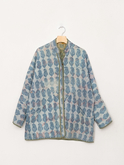 The Narmada Quilted Indigo Kantha Jacket
