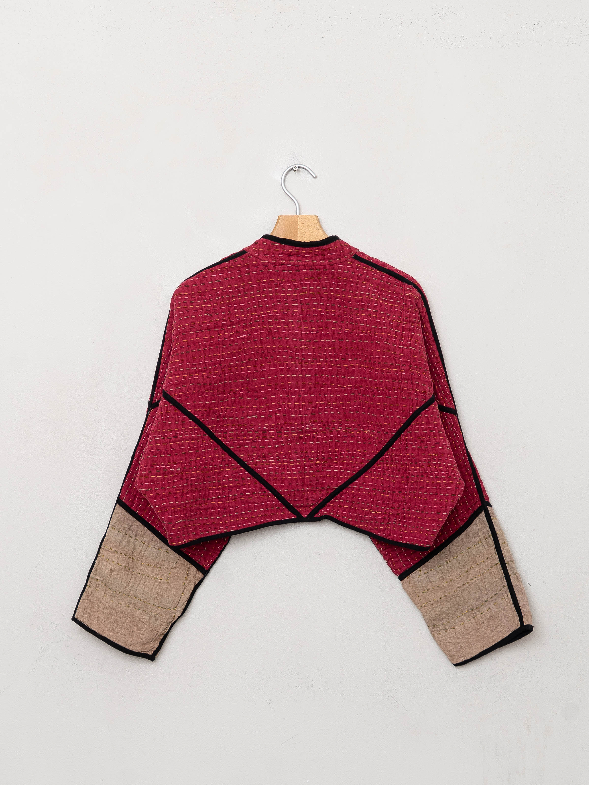 The Kaira Cropped Suzani Cut Out Kantha Jacket