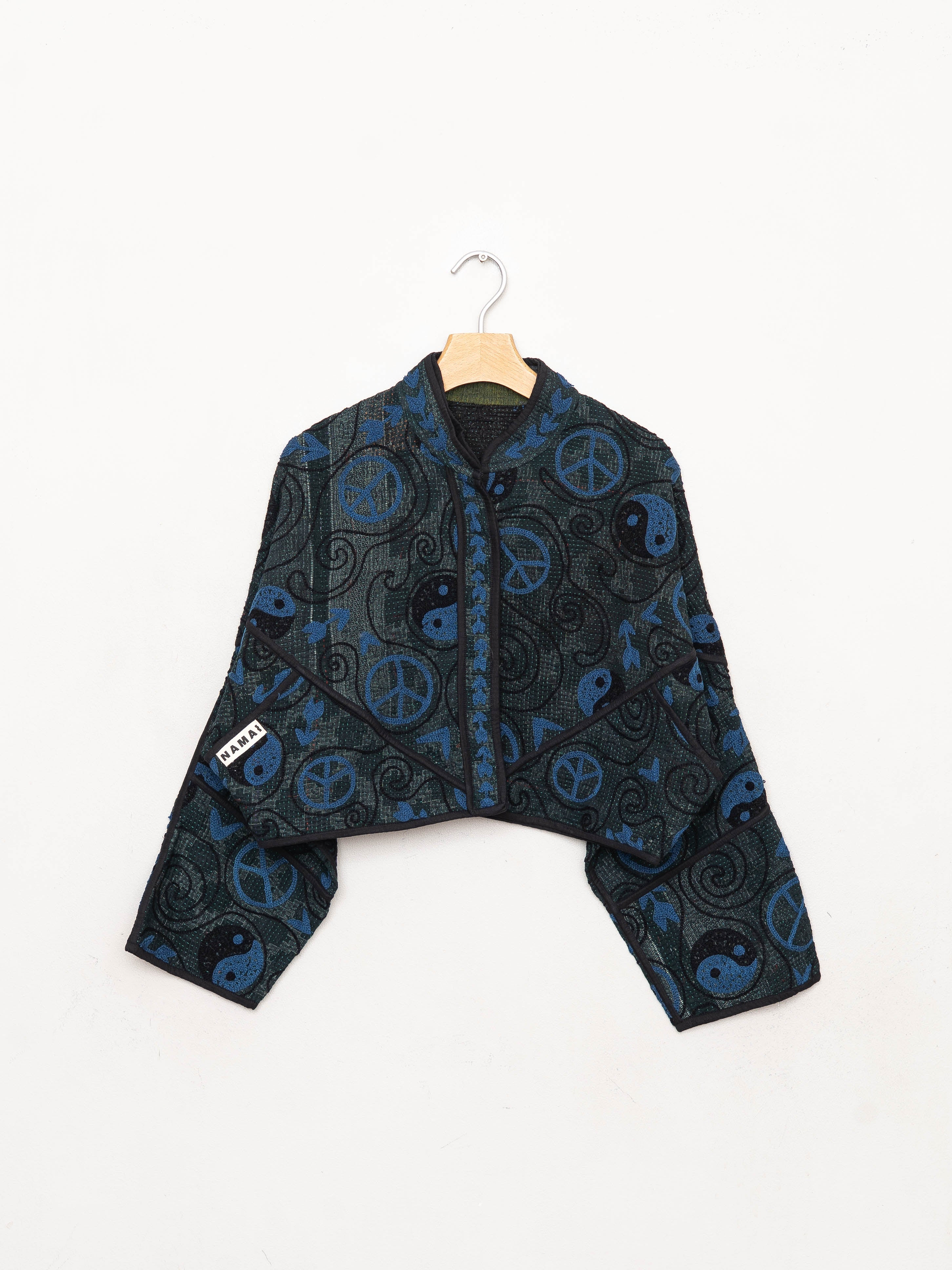 The Kaira Cropped Suzani Quilted Kantha Jacket