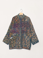 The Narmada Quilted Indigo Kantha Jacket