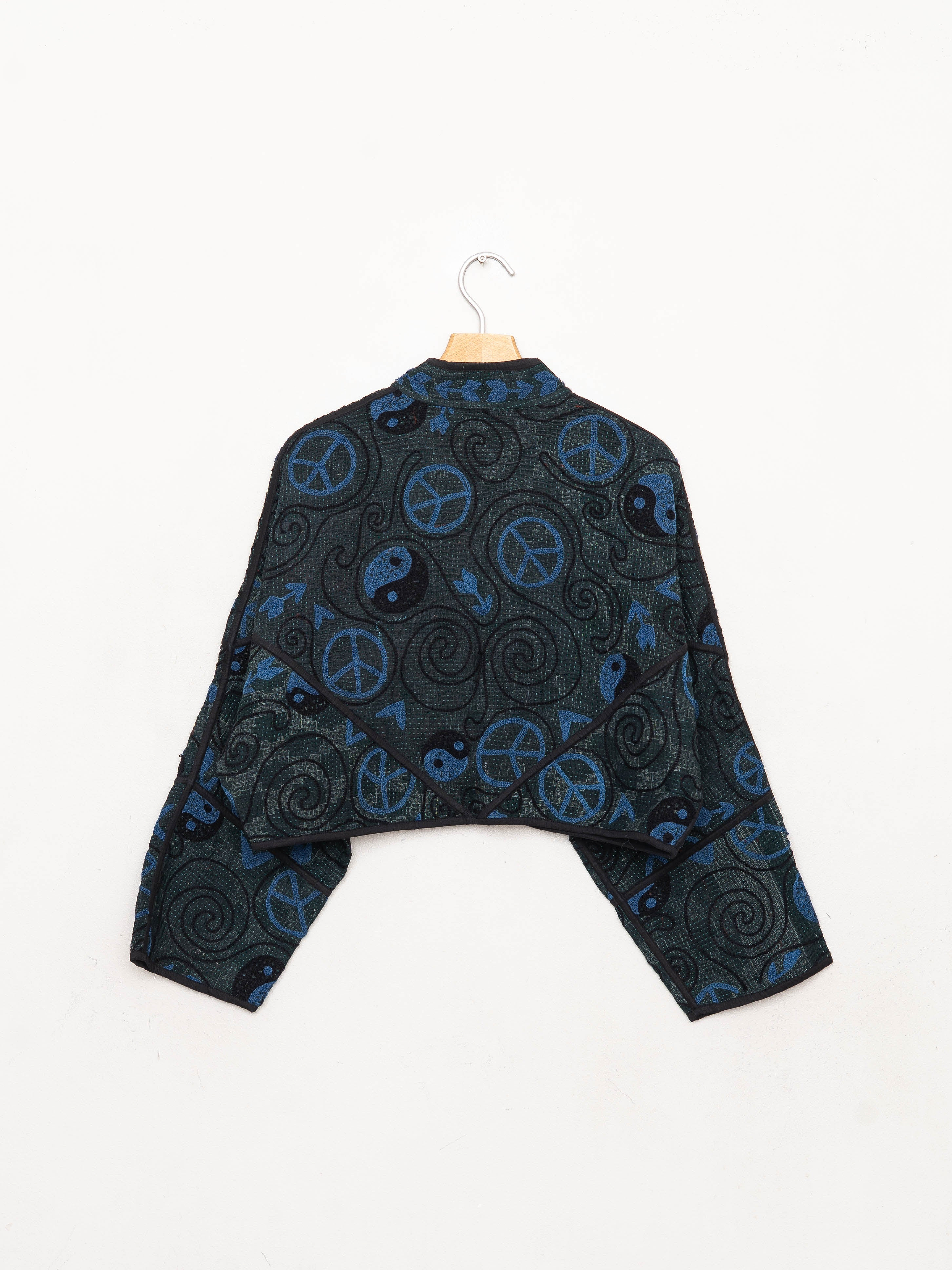 The Kaira Cropped Suzani Quilted Kantha Jacket