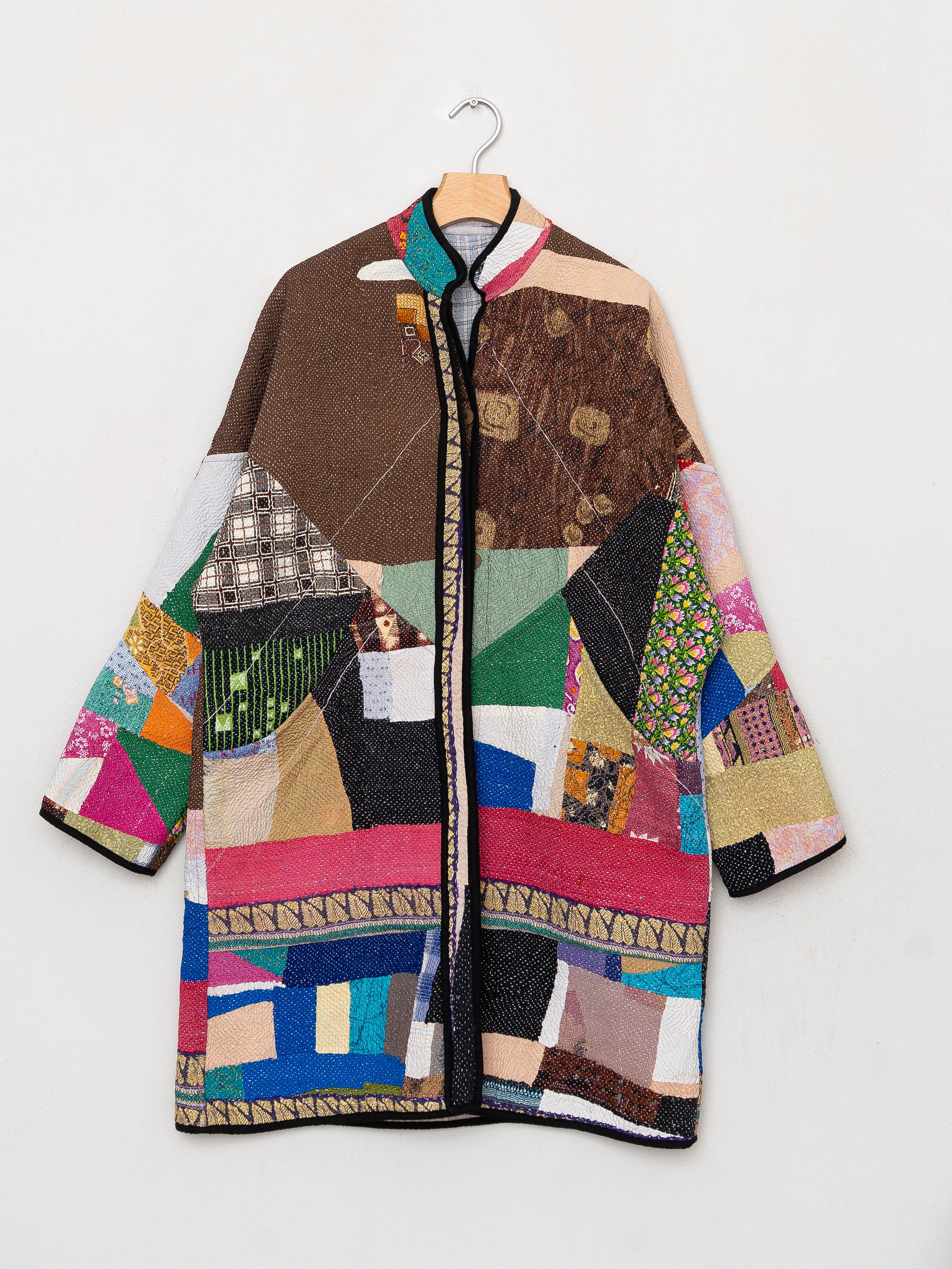 The Sai Quilted Patchwork Kantha Coat
