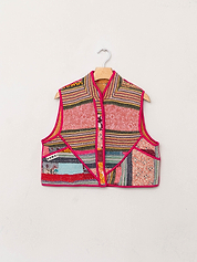 The Kaira Quilted Patchwork Kantha Vest