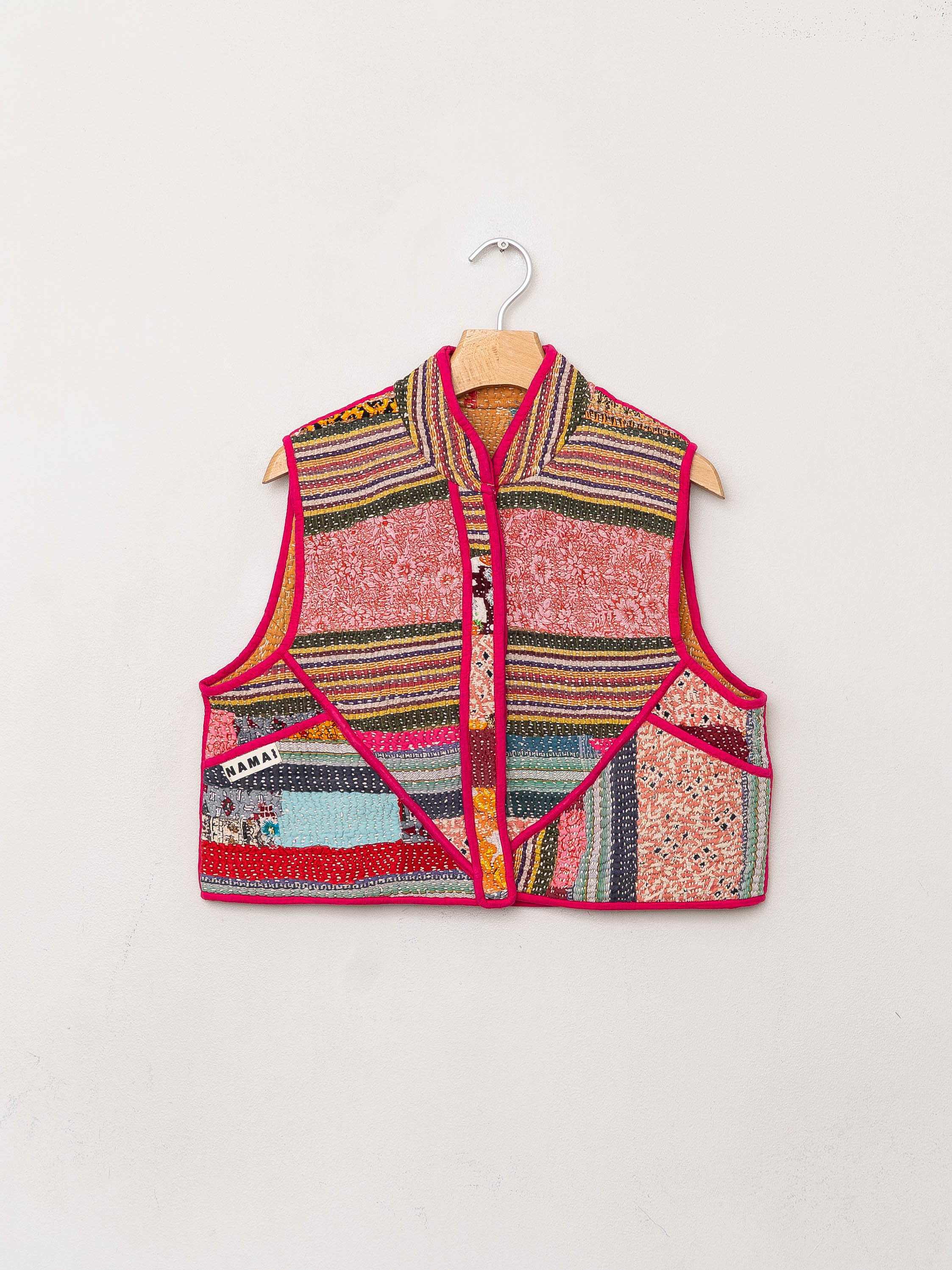 The Kaira Quilted Patchwork Kantha Vest