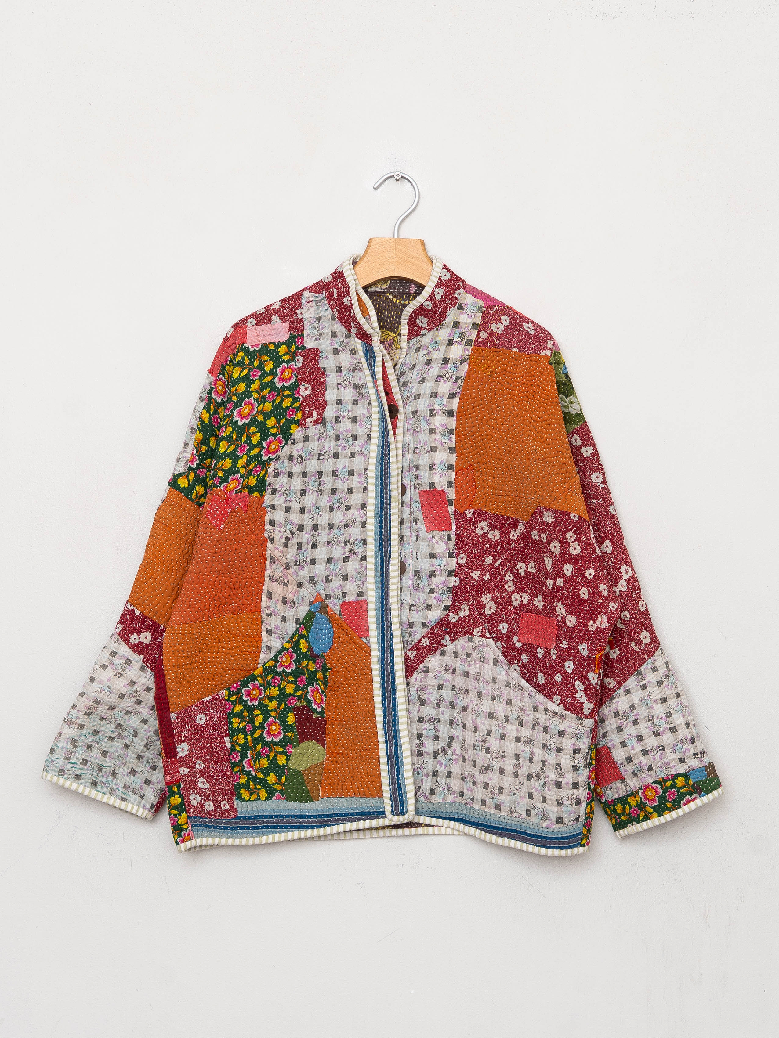 The Ladhiya Quilted Patchwork Kantha Jacket