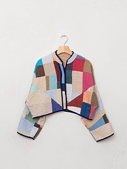 The Kaira Cropped Patchwork Ralli Quilt Jacket