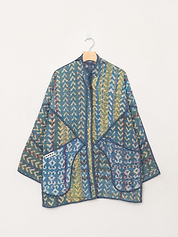 The Narmada Quilted Indigo Kantha Jacket