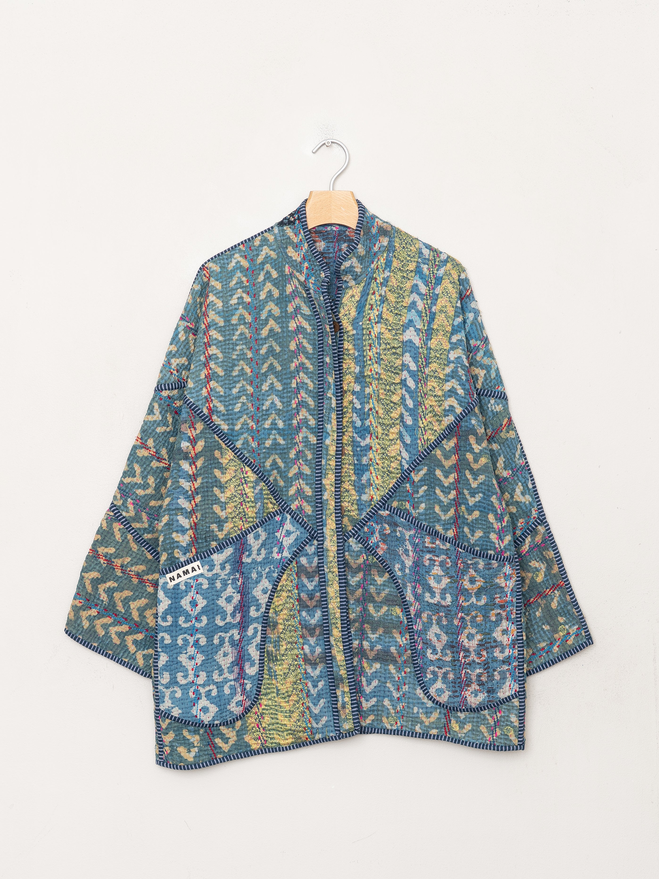 The Narmada Quilted Indigo Kantha Jacket
