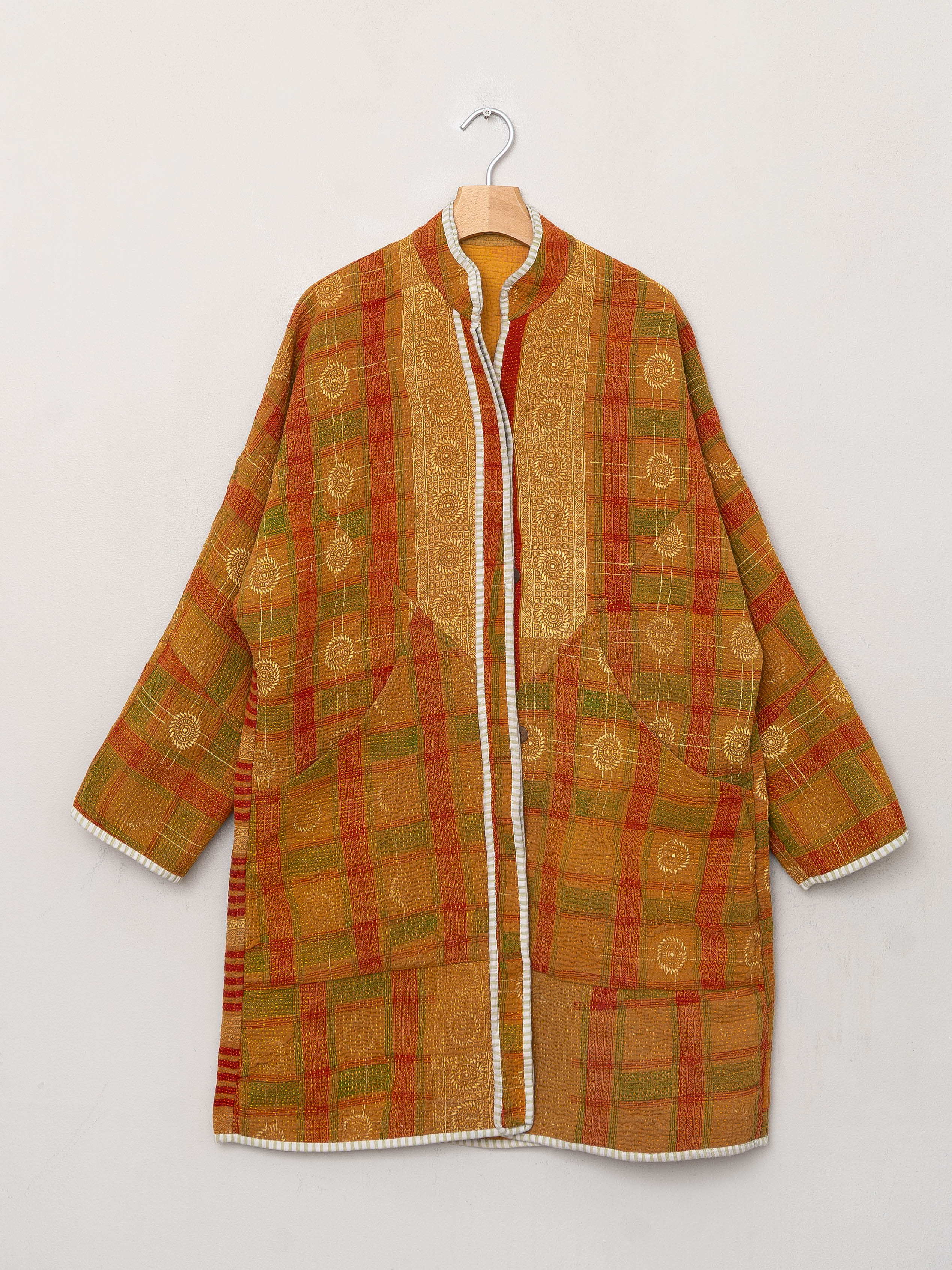 The Sai Quilted Patchwork Kantha Coat