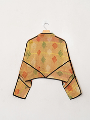 The Kaira Cropped Quilted Patchwork Kantha Jacket