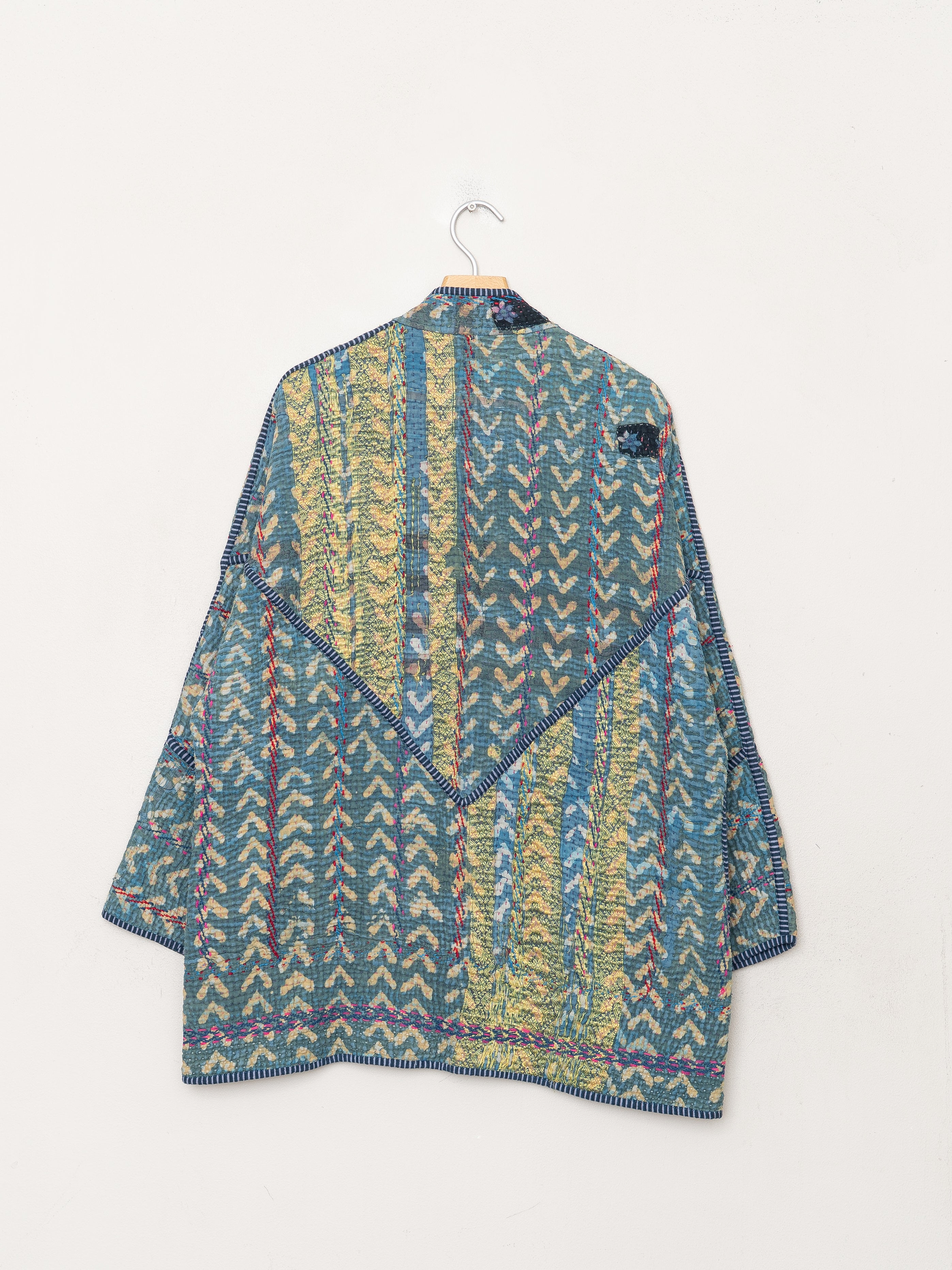 The Narmada Quilted Indigo Kantha Jacket
