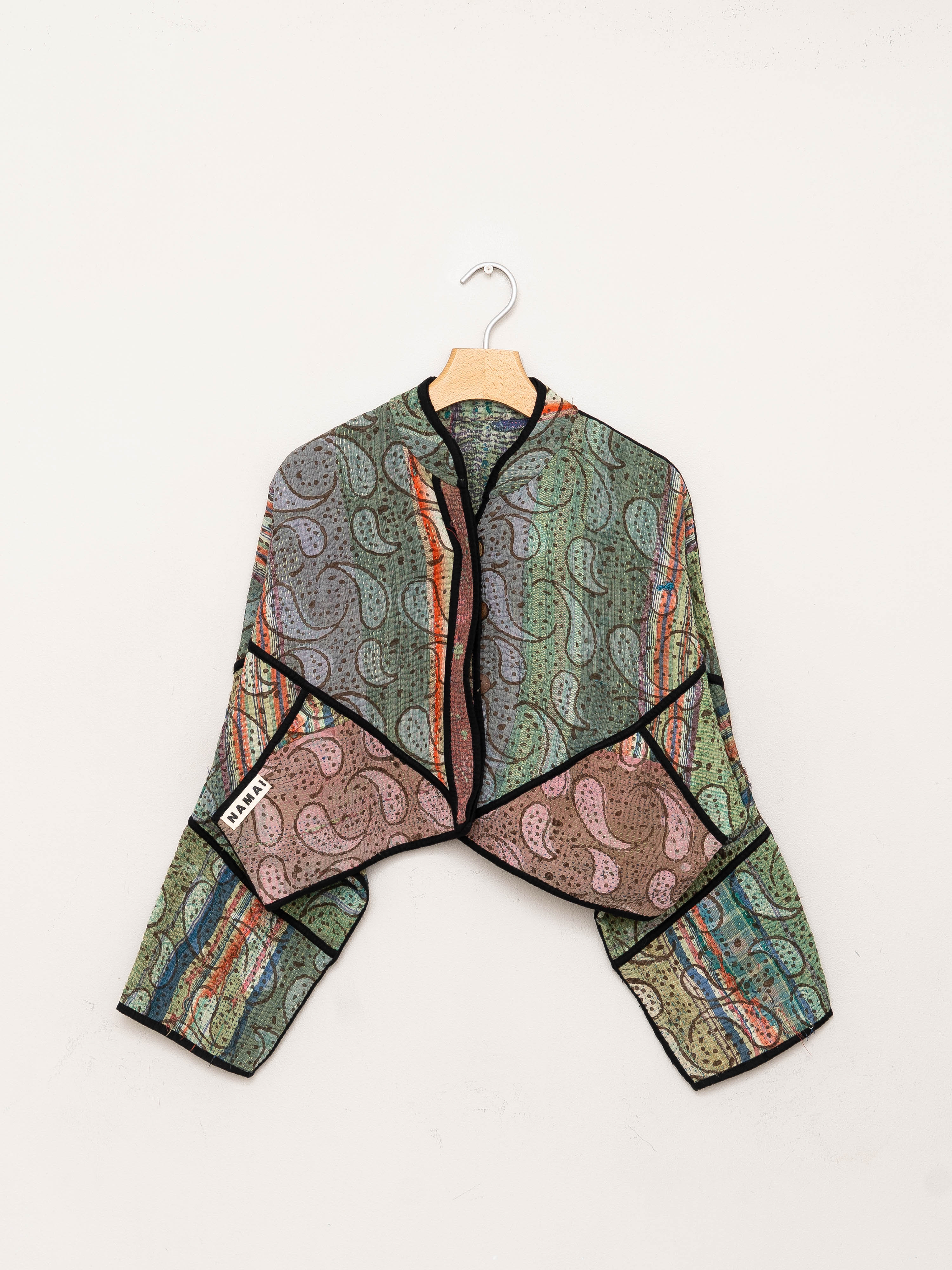 The Kaira Cropped Quilted Plant Dyed Kantha Jacket