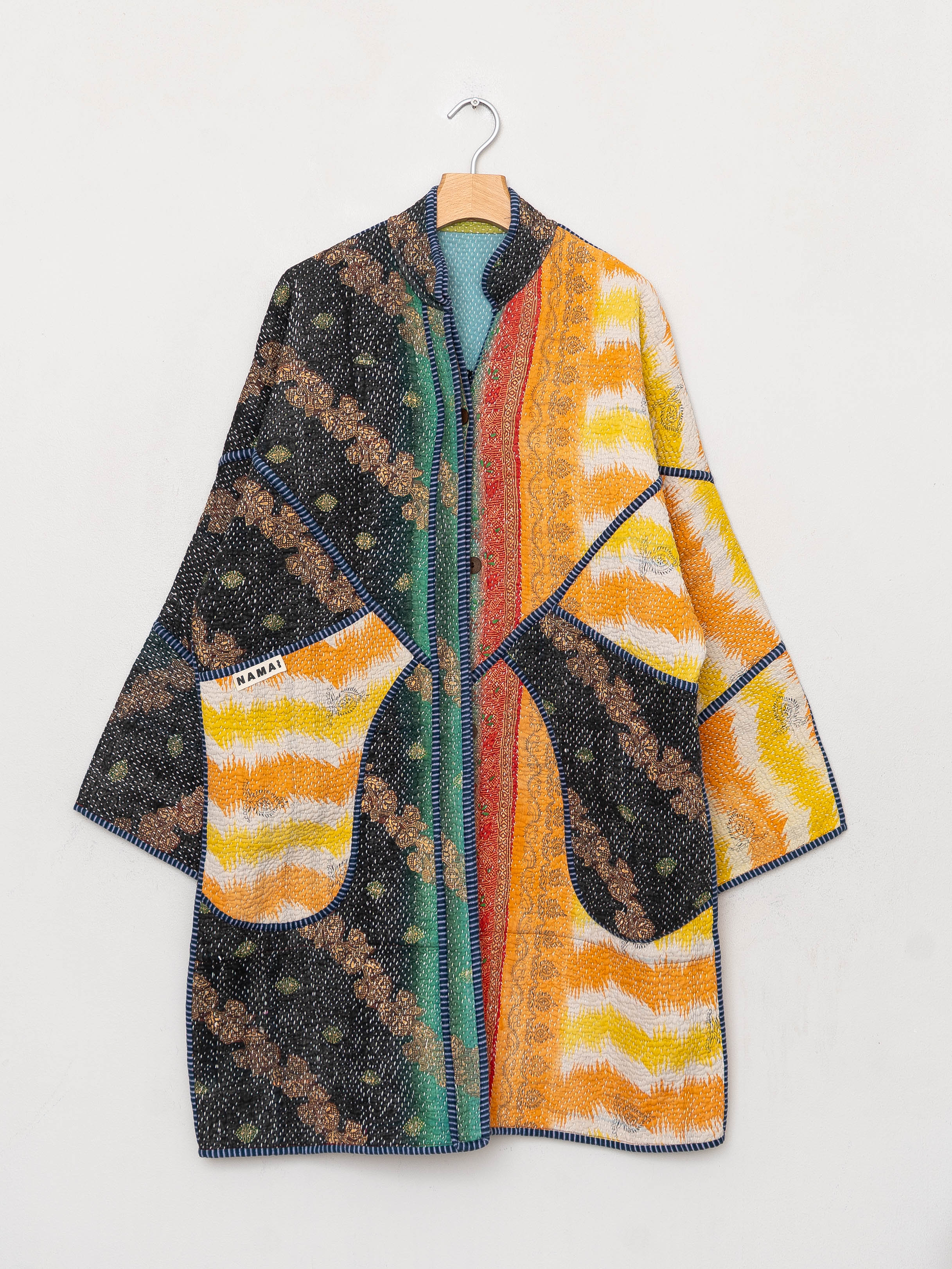 The Sai Quilted Patchwork Kantha Coat