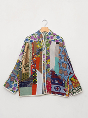 The Ladhiya Quilted Patchwork Kantha Jacket