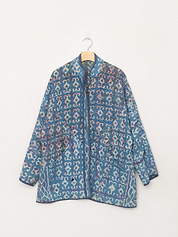 The Narmada Quilted Indigo Kantha Jacket