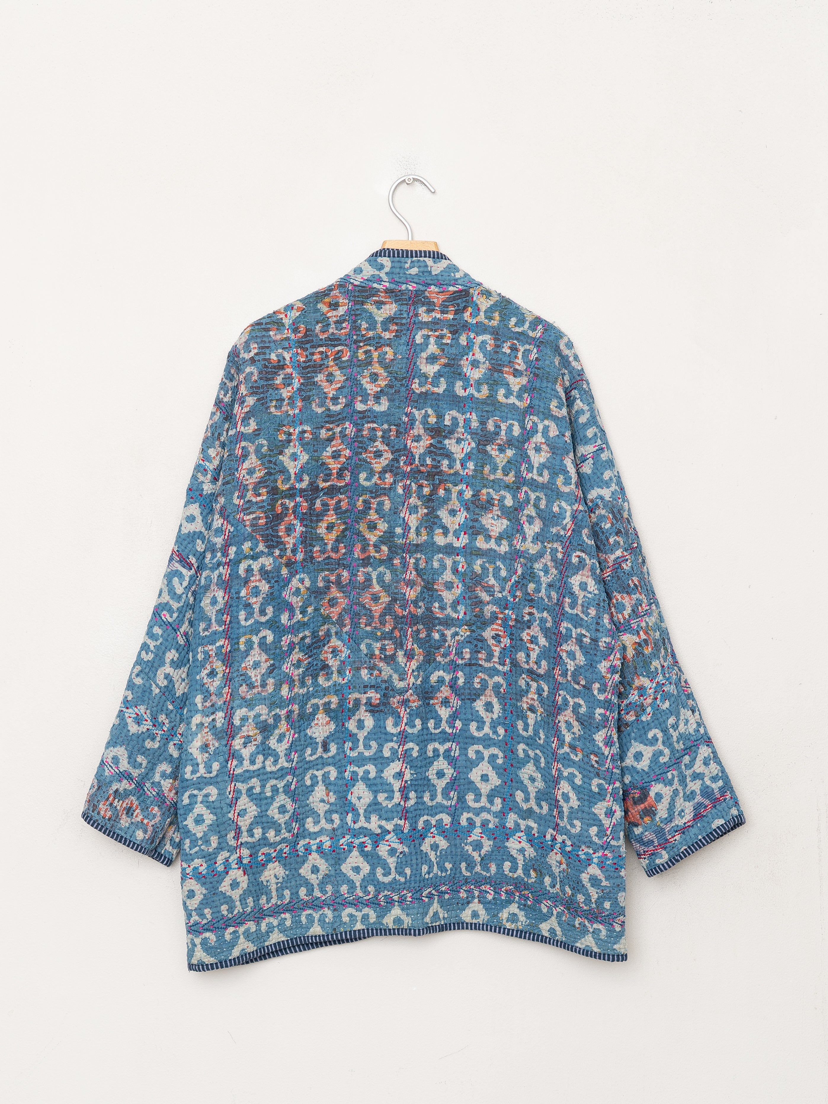 The Narmada Quilted Indigo Kantha Jacket