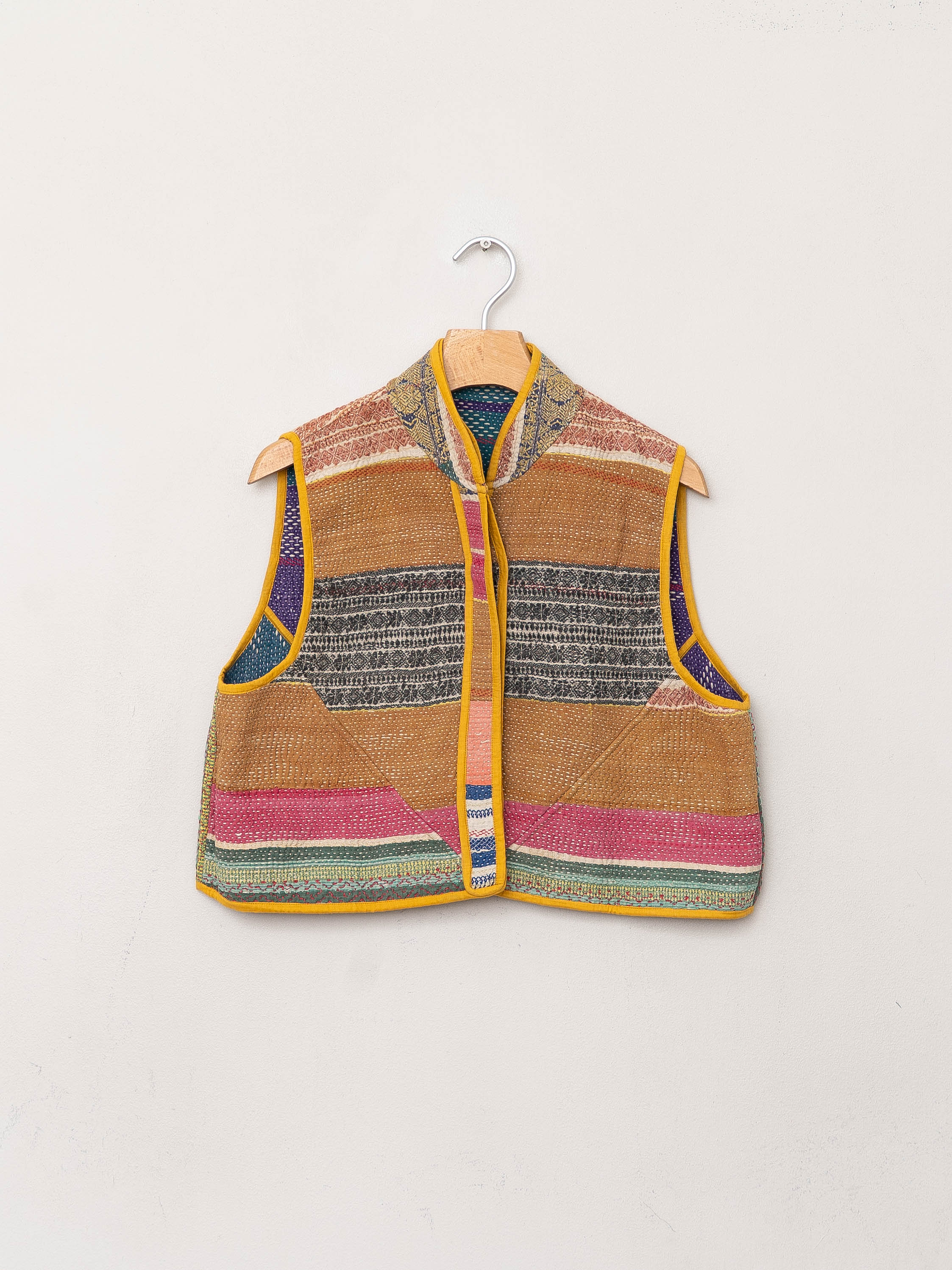 The Kaira Quilted Patchwork Kantha Vest