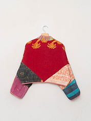The Kaira Cropped Quilted Patchwork Kantha Jacket
