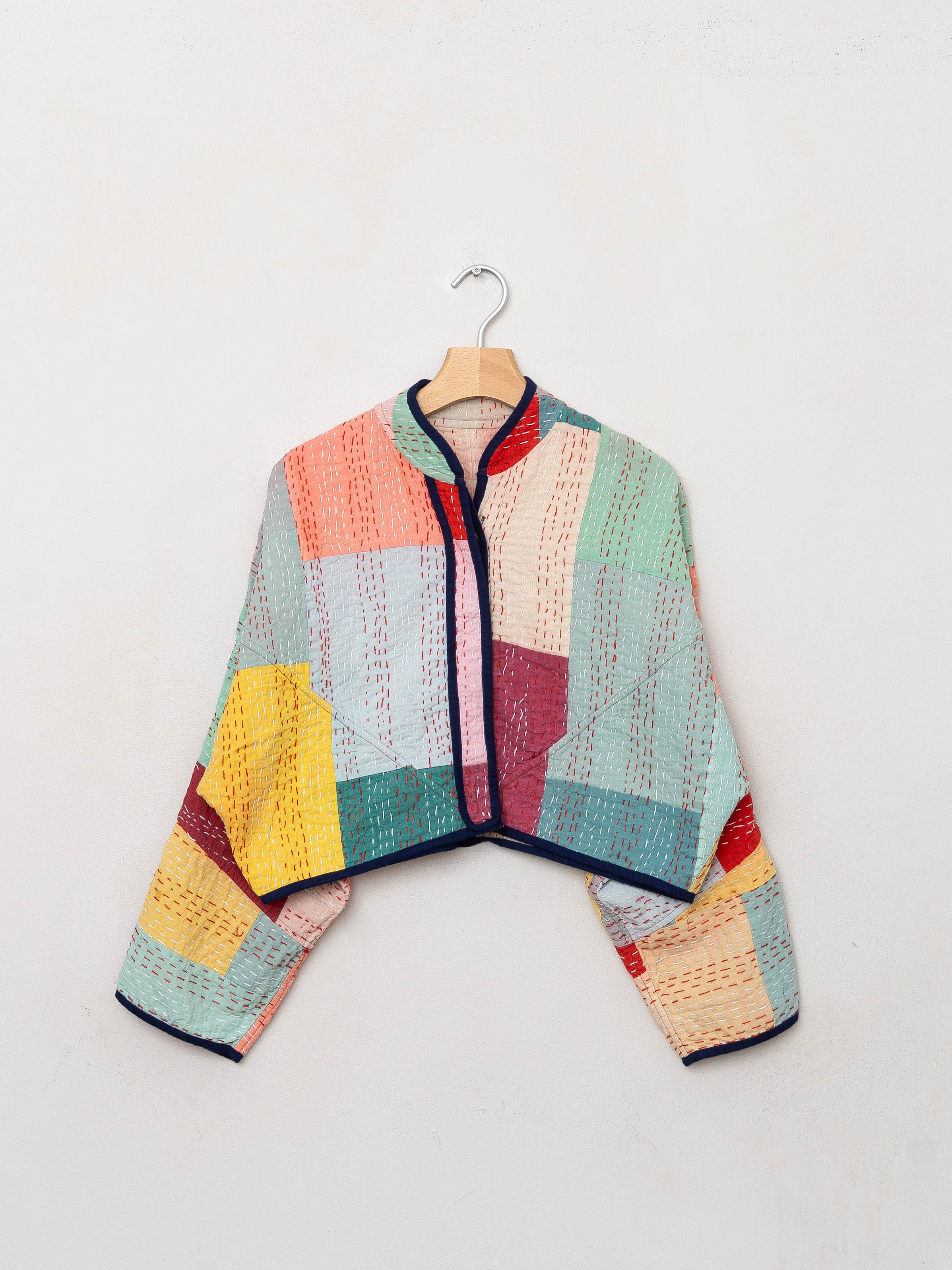 The Kaira Cropped Patchwork Ralli Quilt Jacket