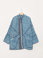 The Narmada Quilted Indigo Kantha Jacket