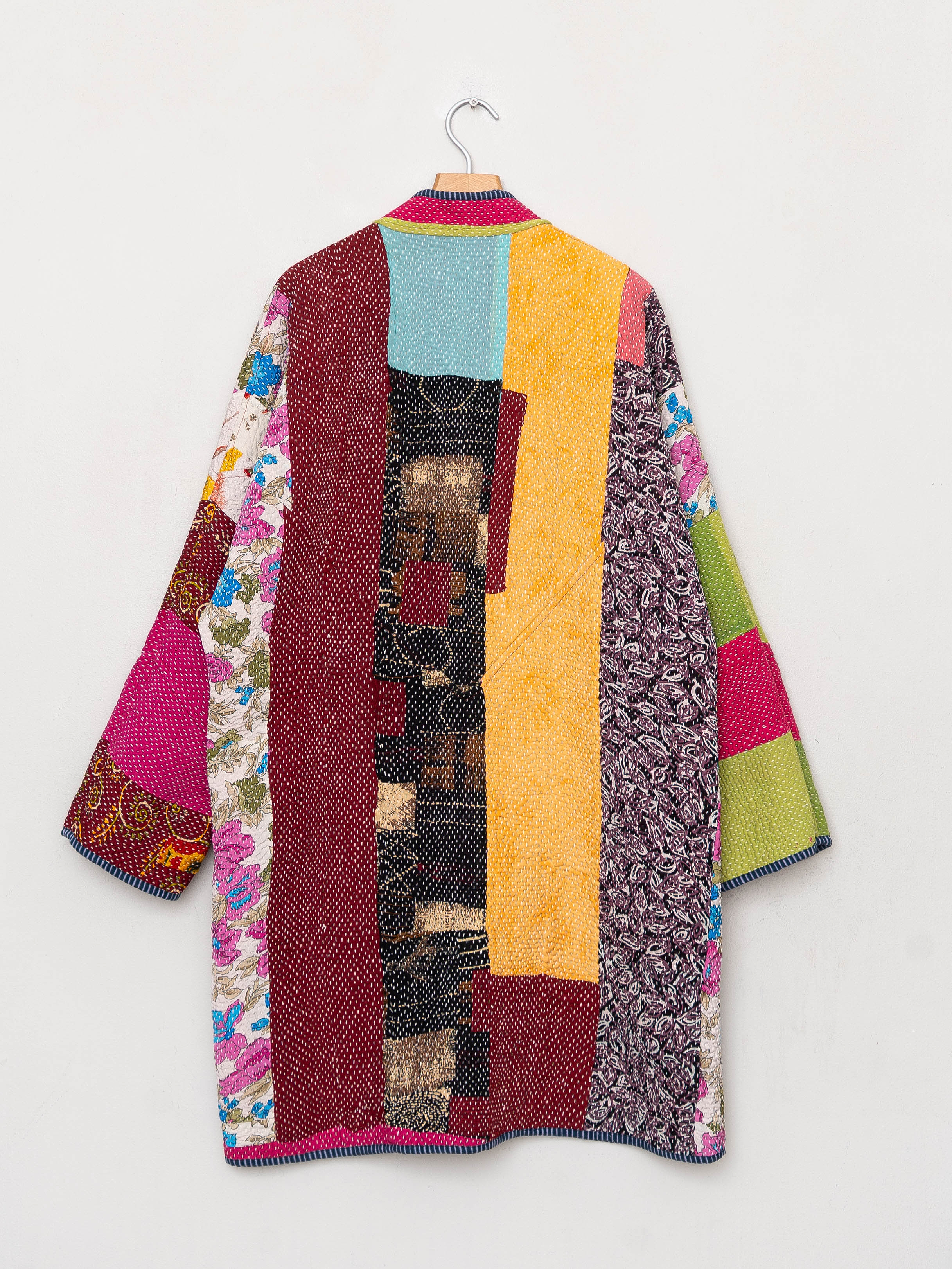 The Sai Quilted Patchwork Kantha Coat