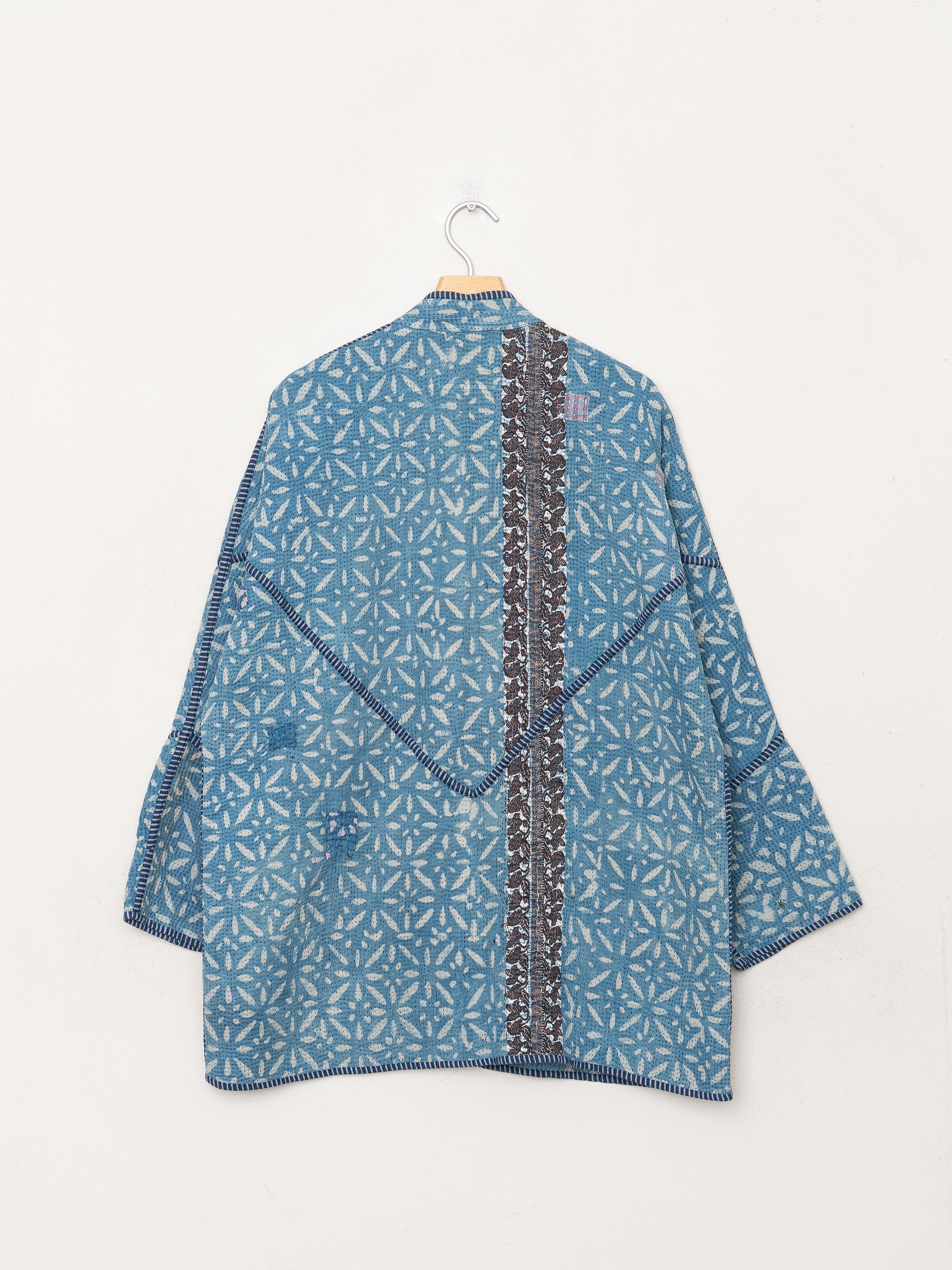 The Narmada Quilted Indigo Kantha Jacket