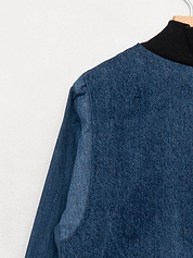 The Veda Denim Bomber Jacket - Medium