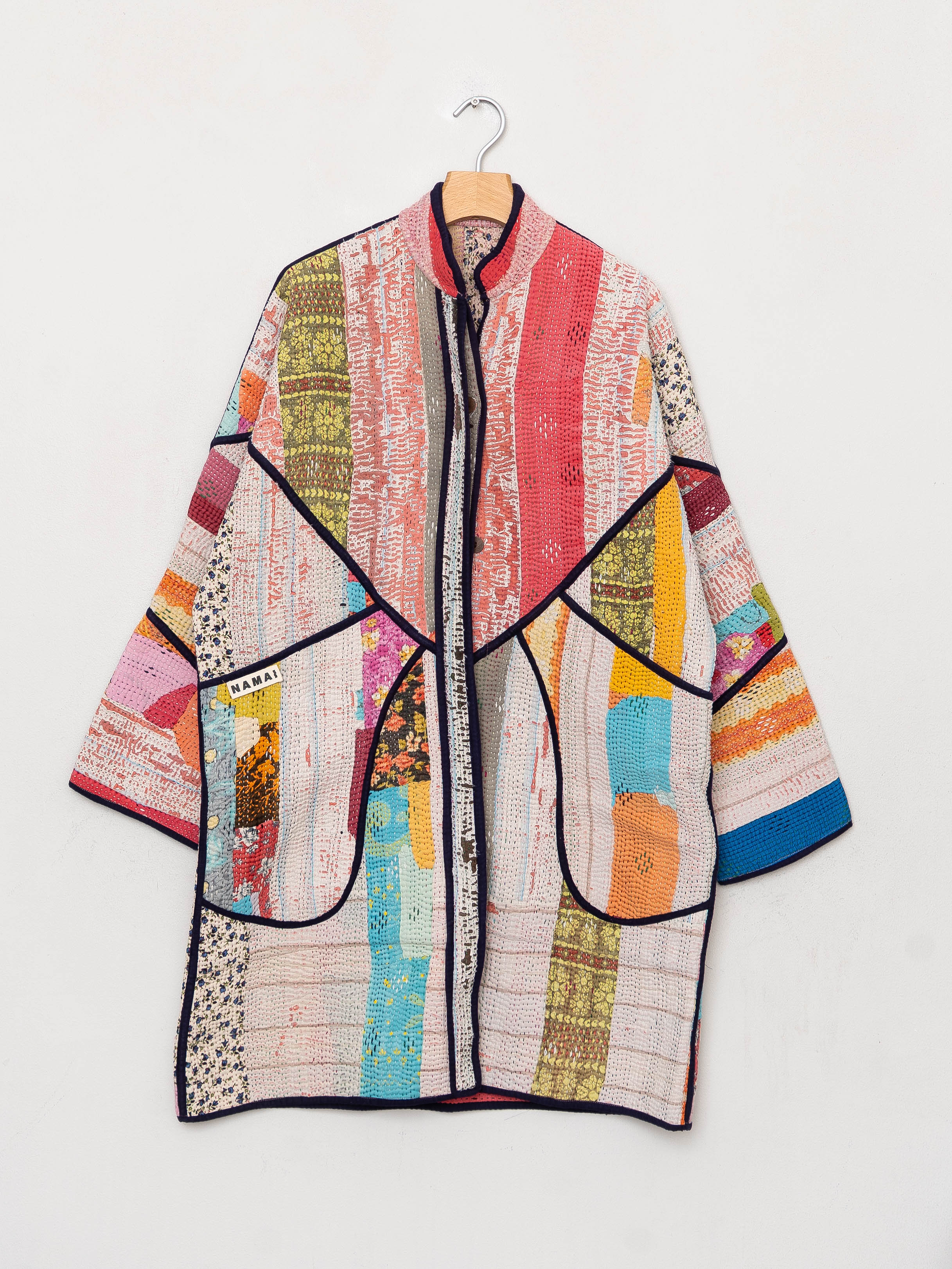 The Sai Quilted Patchwork Kantha Coat