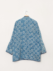 The Narmada Quilted Indigo Kantha Jacket