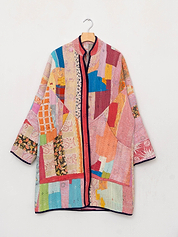 The Sai Quilted Patchwork Kantha Coat