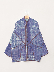 The Narmada Quilted Indigo Kantha Jacket