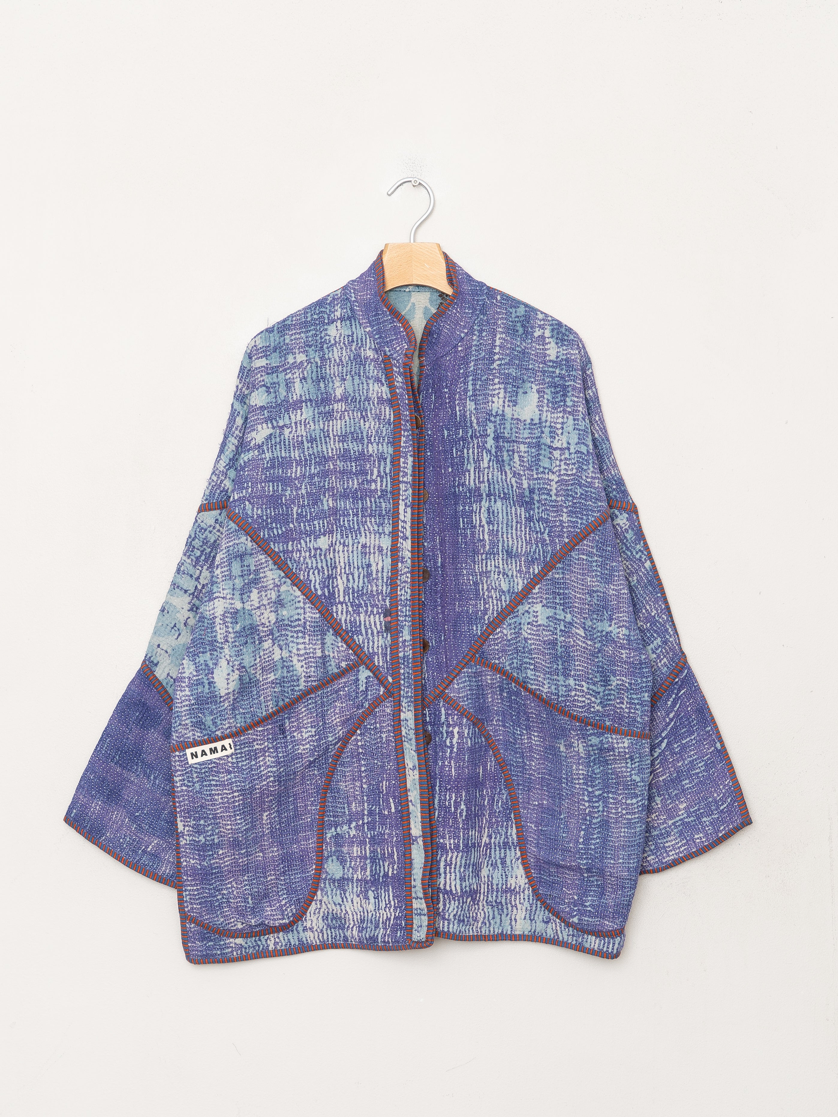 The Narmada Quilted Indigo Kantha Jacket