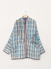 The Narmada Quilted Indigo Kantha Jacket