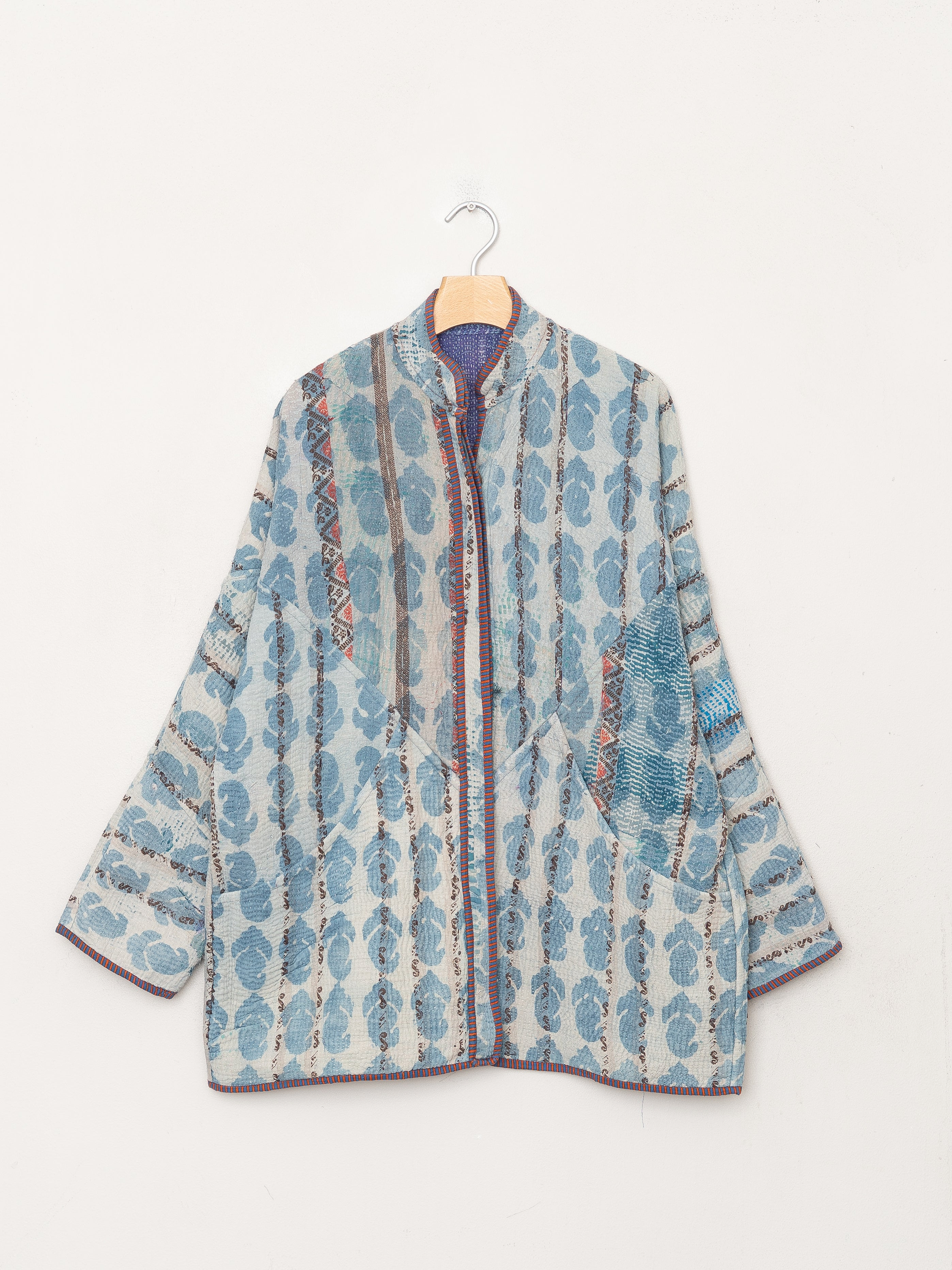 The Narmada Quilted Indigo Kantha Jacket