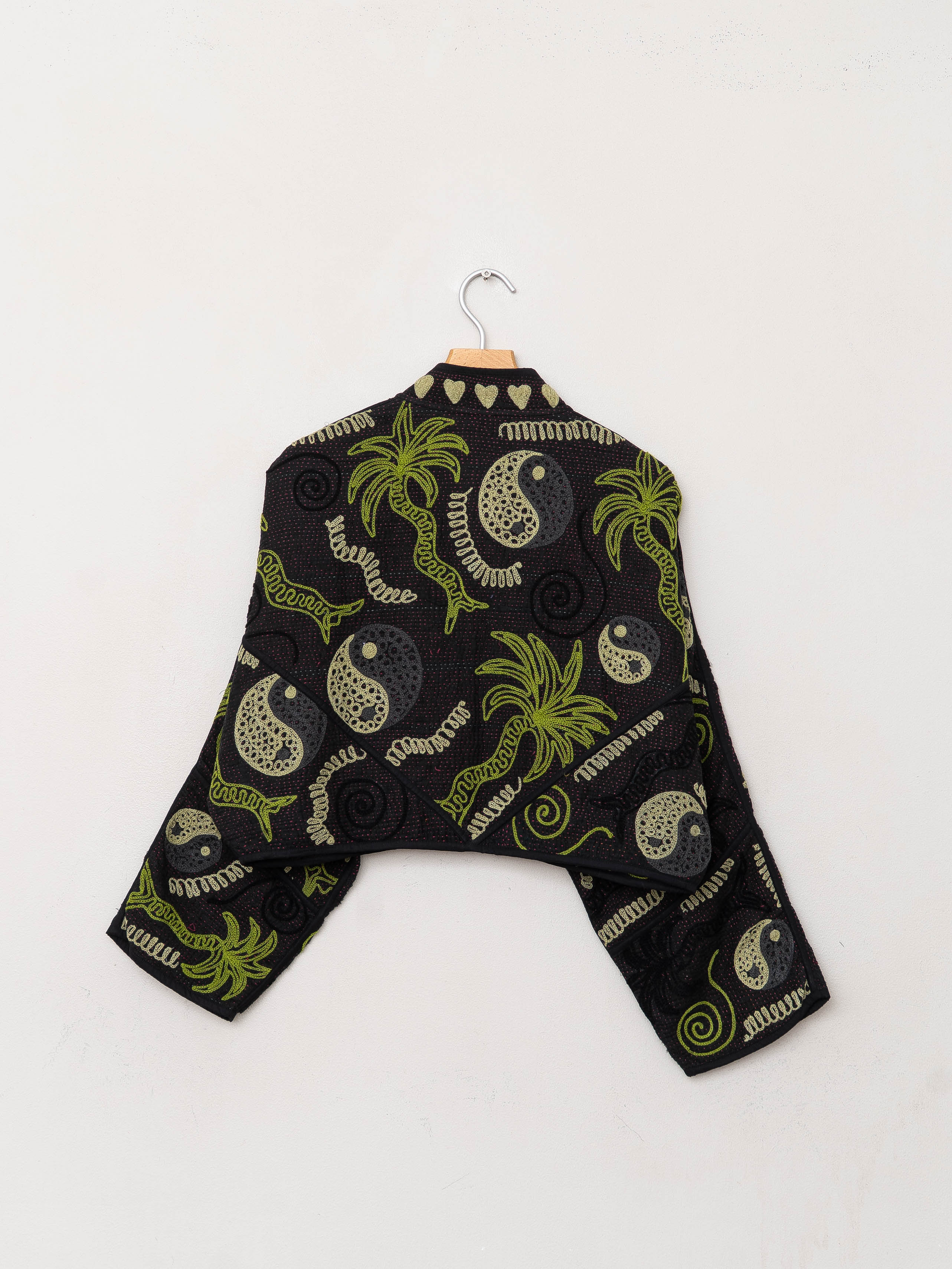 The Kaira Cropped Suzani Quilted Kantha Jacket