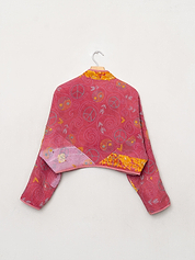 The Kaira Cropped Suzani Quilted Kantha Jacket