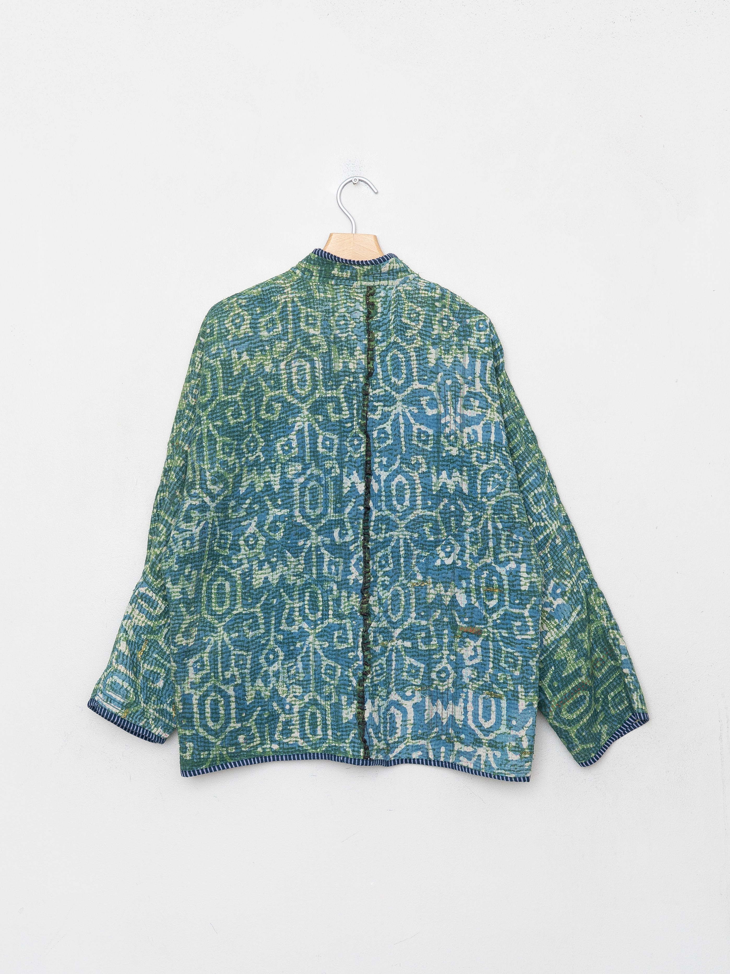 The Ladhiya Quilted Indigo Kantha Jacket