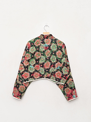 The Kaira Cropped Suzani Quilted Kantha Jacket
