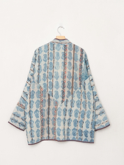 The Narmada Quilted Indigo Kantha Jacket