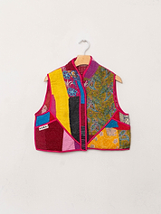 The Kaira Quilted Patchwork Kantha Vest
