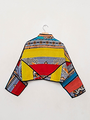 The Kaira Cropped Quilted Patchwork Kantha Jacket