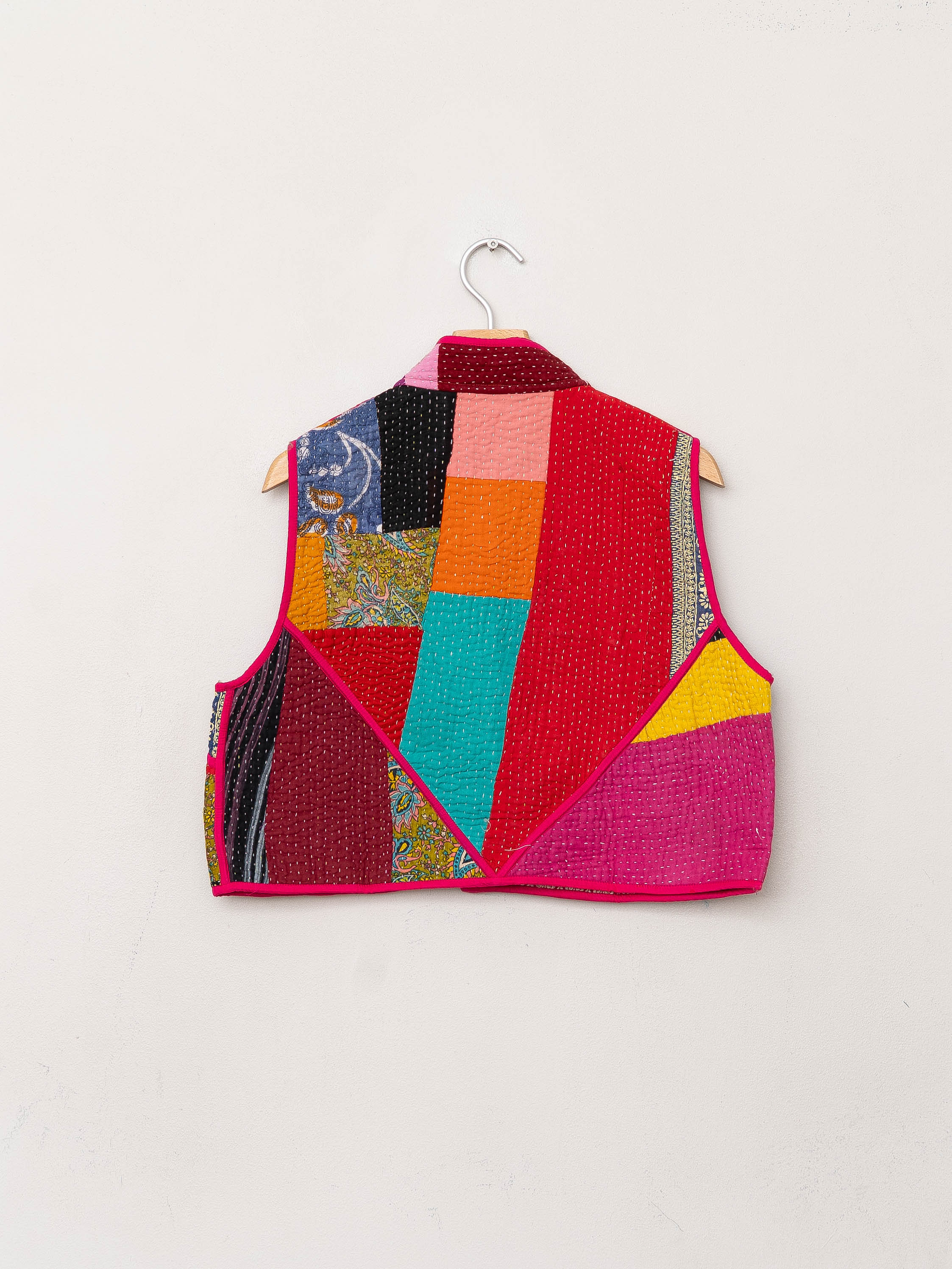 The Kaira Quilted Patchwork Kantha Vest