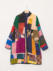 The Sai Quilted Patchwork Kantha Coat