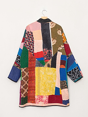 The Sai Quilted Patchwork Kantha Coat