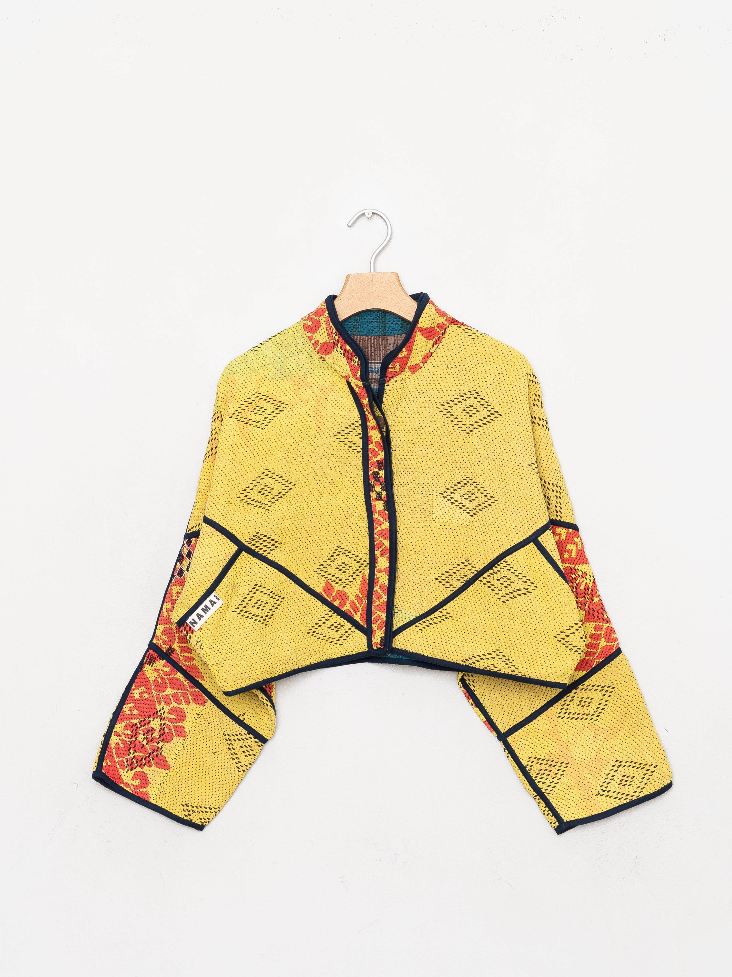 The Kaira Cropped Quilted Patchwork Kantha Jacket