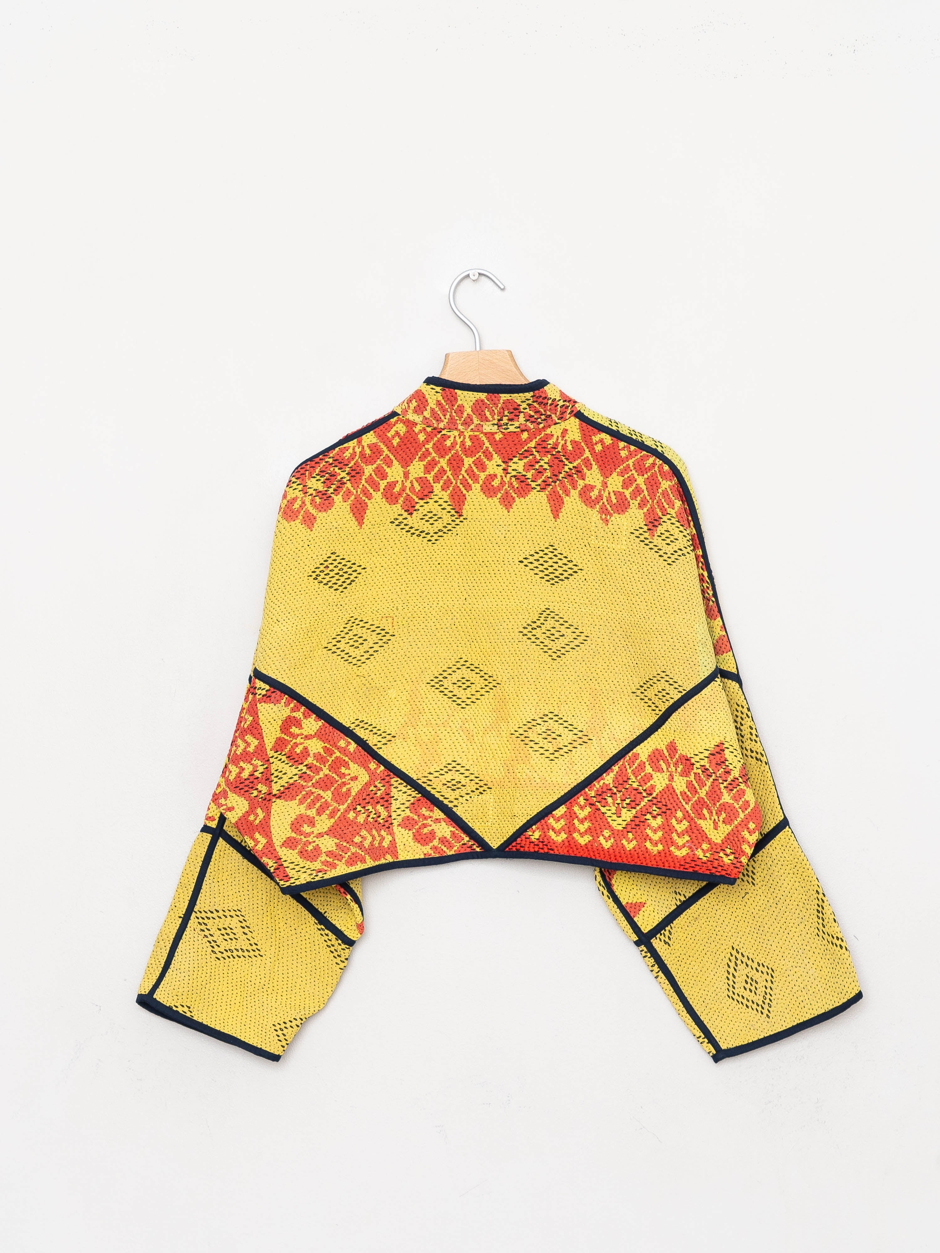 The Kaira Cropped Quilted Patchwork Kantha Jacket