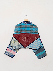 The Kaira Cropped Quilted Patchwork Kantha Jacket
