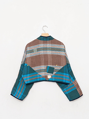 The Kaira Cropped Quilted Patchwork Kantha Jacket